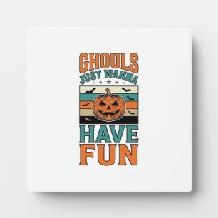 Vintage Ghouls wollen einfach nur Spaß Halloween-S Fotoplatte