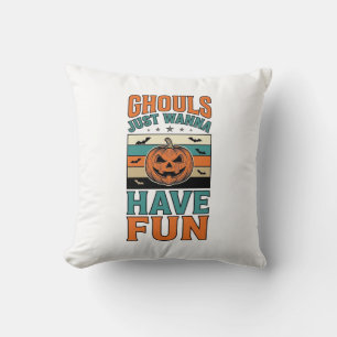 Vintage Ghouls wollen einfach nur Spaß Halloween-S Kissen