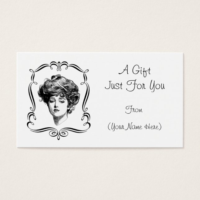 Vintage Gibson Girl Personalisierte Geschenkkarte  (Vorderseite)
