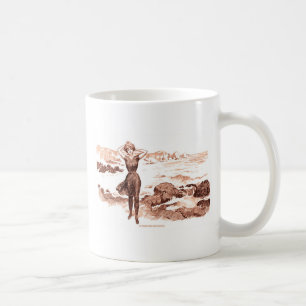 Vintage Gibson Girl Strand Meerjungfrau Badeanzug- Kaffeetasse