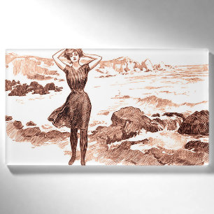 Vintage Gibson Girl Strand Meerjungfrau Badeanzug- Namenschild