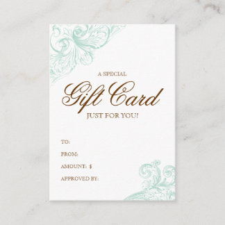 Vintage Gift Card Spring Green Acanthus Rabattkarte