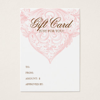 Vintage Gift Card Spring Pink Acanthus