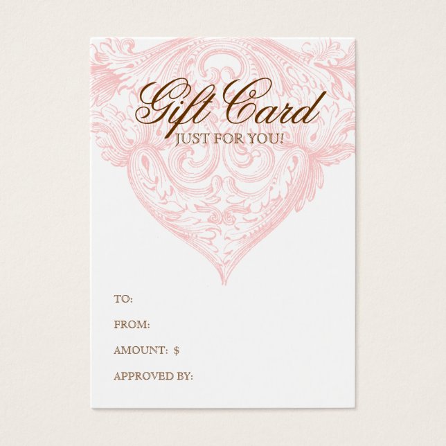 Vintage Gift Card Spring Pink Acanthus (Vorderseite)
