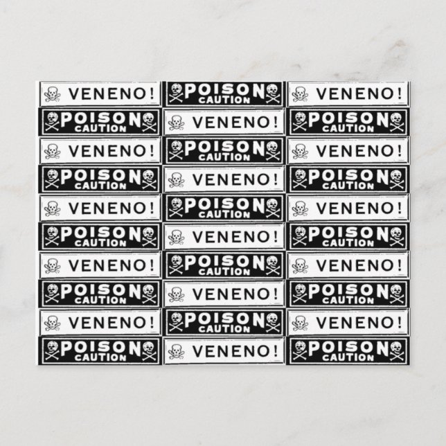 Vintage Giftmarkierungen Postkarte (Vorderseite)