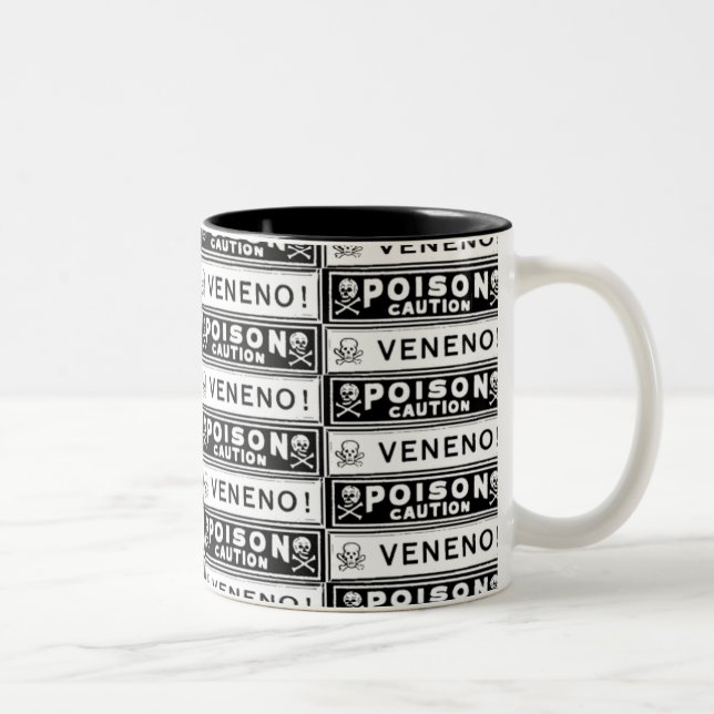 Vintage Giftmarkierungen Zweifarbige Tasse (Rechts)