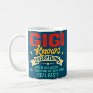 Vintage Gigi weiß alles Frauen Lustig Kaffeetasse