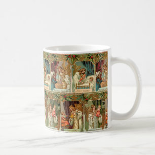 Vintage Gilded Angels, Kinder und Grüne Kaffeetasse
