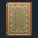 Vintage Gilt Floral Book Cover<br><div class="desc">Historische französische Vergoldung und Lederbücherumschlag ca. 1900 mit goldenen Veilchen,  Blätter und Blume auf grünem Leder. Die Hintergrundfarbe kann bearbeitet werden. Fotografische Reproduktion - Ledertextur wird simuliert.</div>