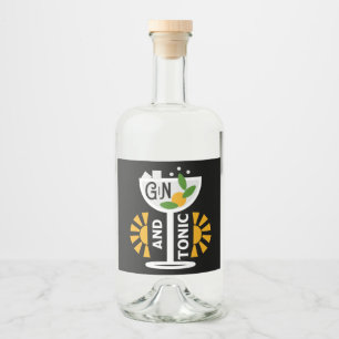Vintage Gin- und Tonkunst Alkoholflaschenetikett