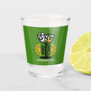 Vintage Gin- und Tonkunst Schnapsglas