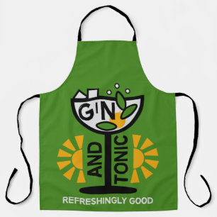 Vintage Gin- und Tonkunst Schürze