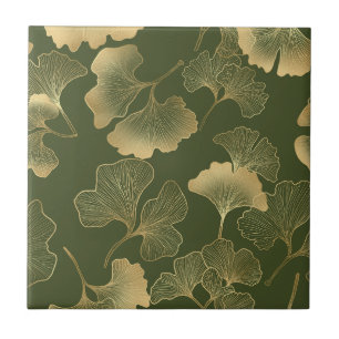 Vintage Ginkgo-Blattmuster Fliese