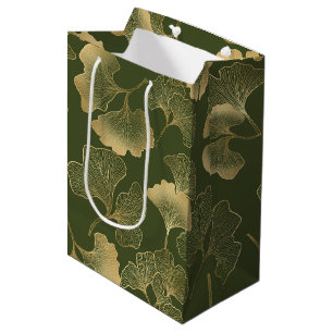 Vintage Ginkgo-Blattmuster Mittlere Geschenktüte