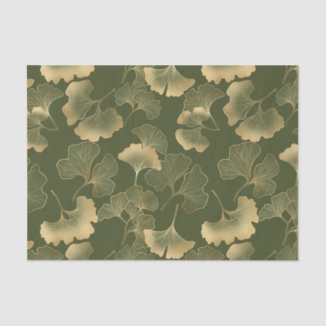 Vintage Ginkgo-Blattmuster Seidenpapier (Vorderseite)