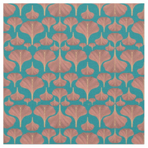 Vintage-Ginkgo-Teal-Blumenmuster Stoff