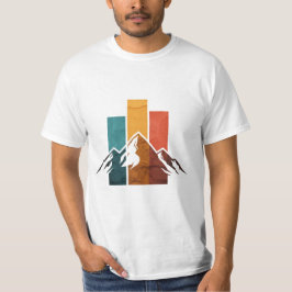 Vintage-Gipfel und Retro-Berglandschaft T-Shirt