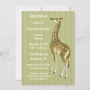 Vintage Giraffe Baby Boy Shower Einladungen