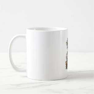 Vintage-Giraffe-beim-Lesen-von-Büchern-Blumen-Shir Kaffeetasse