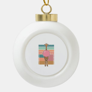 Vintage-Giraffe-Bubble-Gum-Gravur-Shirt-Design_1 Keramik Kugel-Ornament