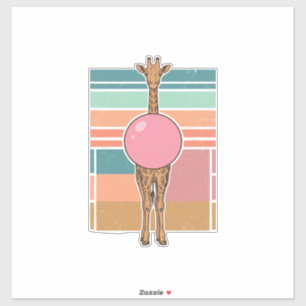 Vintage-Giraffe-Bubblegum-Gravur-Shirt-Design_1 Aufkleber