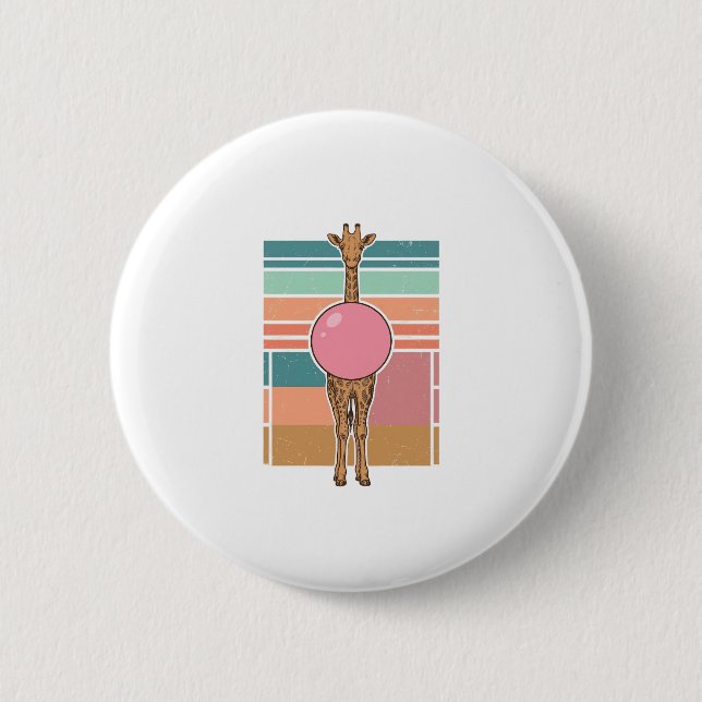 Vintage-Giraffe-Bubblegum-Gravur-Shirt-Design_1 Button (Vorderseite)
