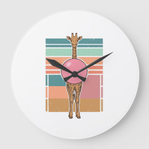 Vintage-Giraffe-Bubblegum-Gravur-Shirt-Design_1 Große Wanduhr