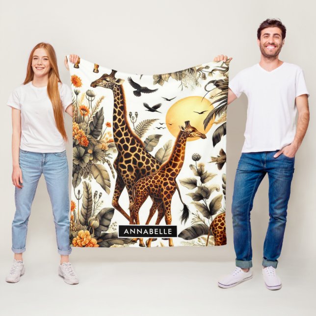 Vintage Giraffe Fleecedecke (Beispiel)