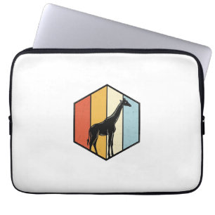 Vintage-Giraffe-Geometrisches-Safari-Vector-Shirt_ Laptopschutzhülle