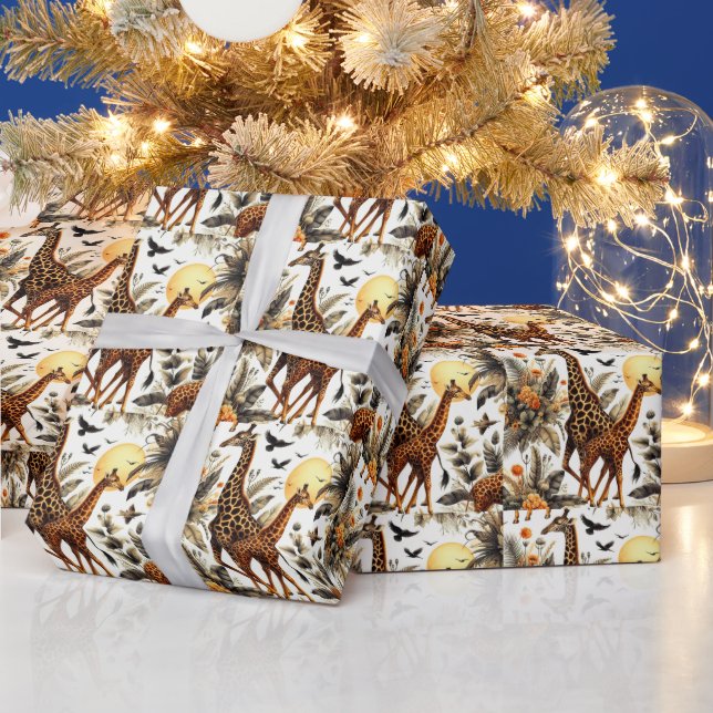 Vintage Giraffe Geschenkpapier (Feiertage)