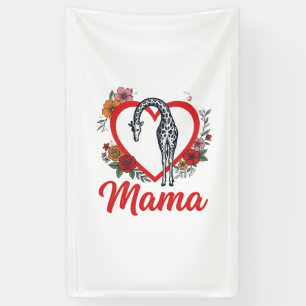 Vintage Giraffe Mama Floral Heart Shirt Design_1 Banner