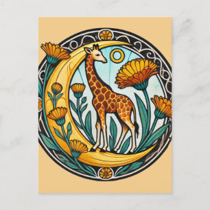 Vintage Giraffe Postkarte