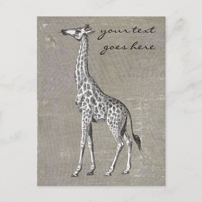 Vintage Giraffe Postkarte (Vorderseite)