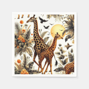 Vintage Giraffe Serviette