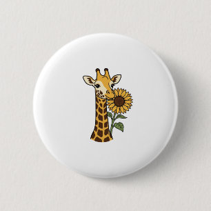 Vintage-Giraffe-Sonnenblume-Vektordesign_1 Button