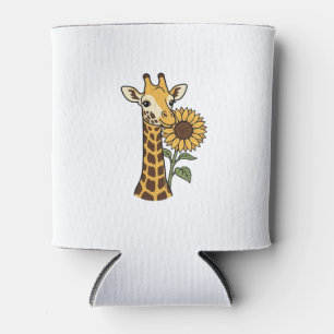 Vintage-Giraffe-Sonnenblume-Vektordesign_1 Dosenkühler
