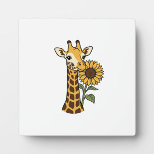 Vintage-Giraffe-Sonnenblume-Vektordesign_1 Fotoplatte