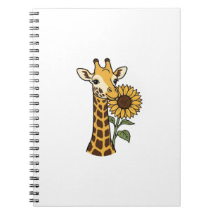 Vintage-Giraffe-Sonnenblume-Vektordesign_1 Notizblock