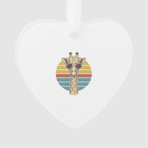 Vintage-Giraffe-Sonnenbrille Retro-Sonnenuntergang Ornament