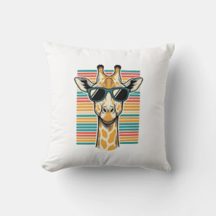 Vintage-Giraffe-Sonnenbrille Retro-Streifen-Vektor Kissen