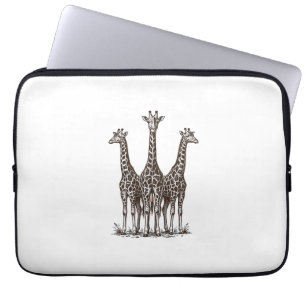 Vintage-Giraffe-Sonnenuntergang-Gravur-Safari-Shir Laptopschutzhülle