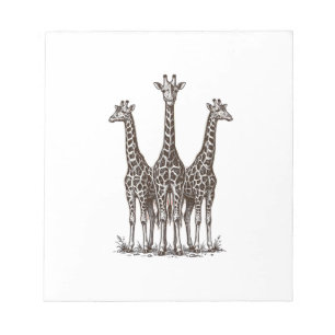 Vintage-Giraffe-Sonnenuntergang-Gravur-Safari-Shir Notizblock