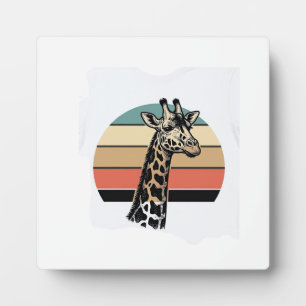 Vintage-Giraffe-Sonnenuntergang-Safari-Vector-Shir Fotoplatte