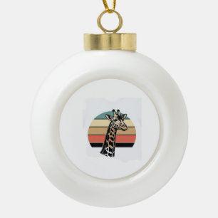 Vintage-Giraffe-Sonnenuntergang-Safari-Vector-Shir Keramik Kugel-Ornament