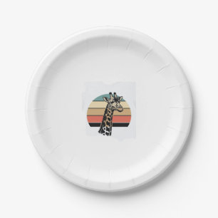 Vintage-Giraffe-Sonnenuntergang-Safari-Vector-Shir Pappteller