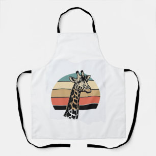 Vintage-Giraffe-Sonnenuntergang-Safari-Vector-Shir Schürze