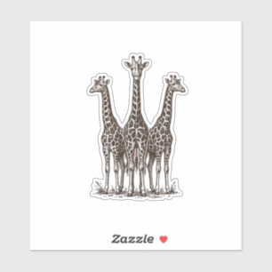 Vintage-Giraffe-Sonnenuntergangs-Stich-Safari-Shir Aufkleber
