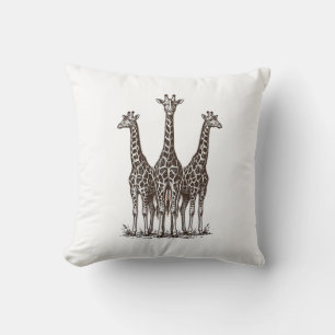Vintage-Giraffe-Sonnenuntergangs-Stich-Safari-Shir Kissen