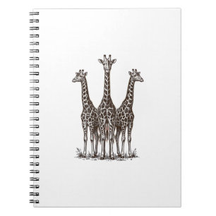 Vintage-Giraffe-Sonnenuntergangs-Stich-Safari-Shir Notizblock