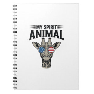 Vintage-Giraffe-Spirit-Animal-patriotisches-Shirt  Notizblock
